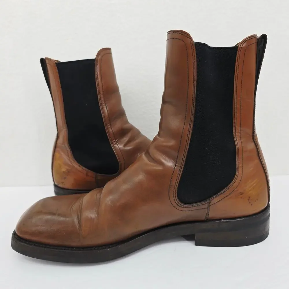 Dries Van Noten Men's Chelsea Leather Boots Brown 44